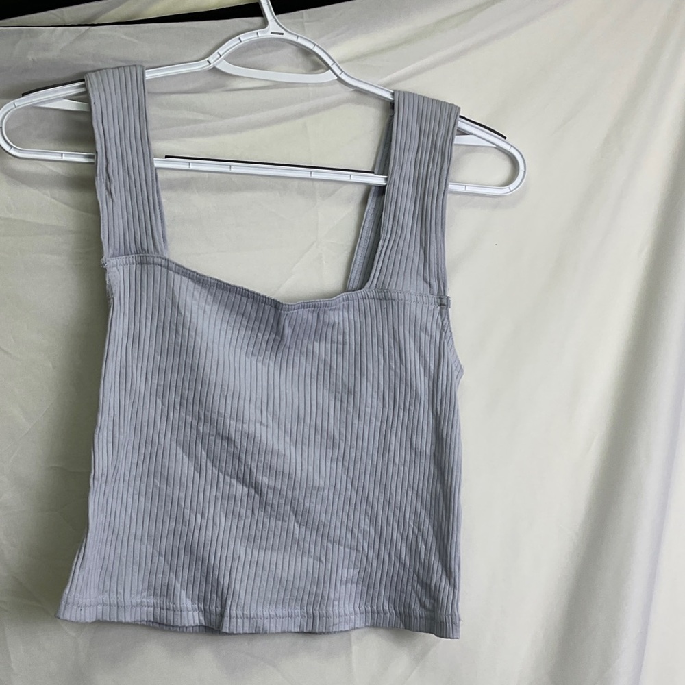Adore Me Gray Ribbed Crop Top